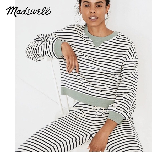 Madewell Tops - Madewell Black and White Striped Sweatshirt